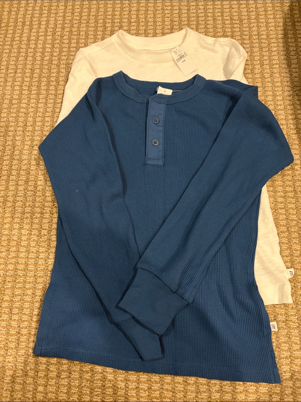 Gap Boys Long Sleeve Thermal Henley and White Long Sleeve Shirt - NWT